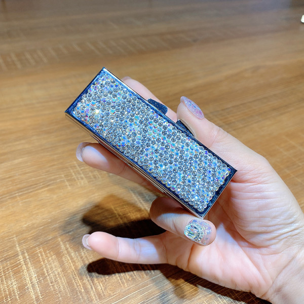 Mini liten pillerlåda, lyxig diamantbesatt