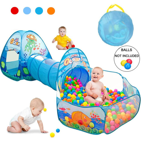 3st Barn Baby Lek Hus Tält Tunnel Ball Pool Pop Up