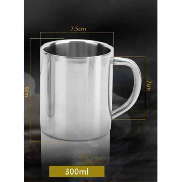 Slitstark kaffemugg i rostfritt stål 1st 300ml Bärbar