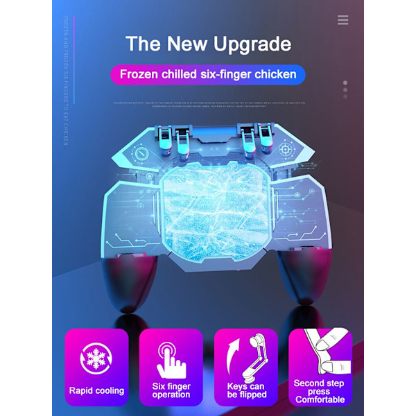 Mobiltelefon Cooler Fan Game Controller Grip För PUBG Metal