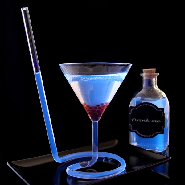 Creative Screw Spiral Straw Molecule Cocktail Glas Bar
