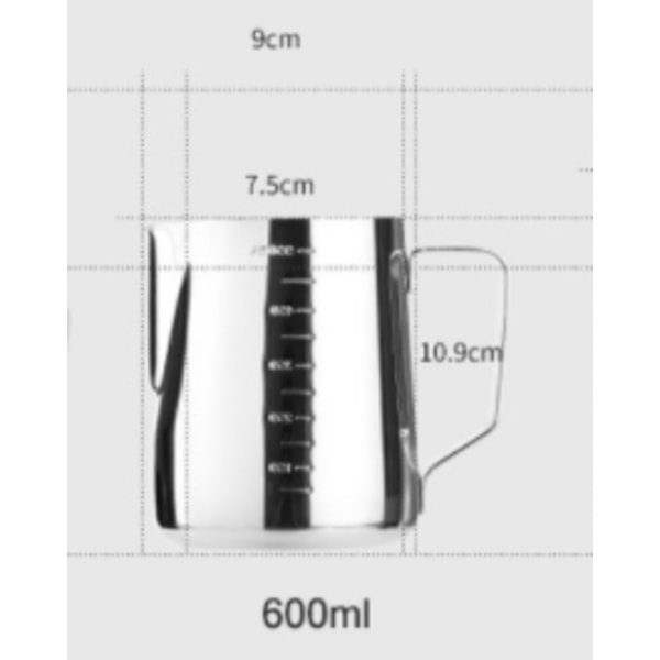 600 ml mjölkskumningskanna i rostfritt stål Espressokaffekannor