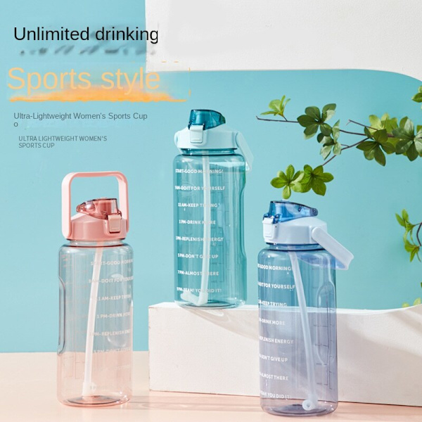 2000ml Påminnelse dricksvattenkopp, sportvattenkopp, vatten Blue