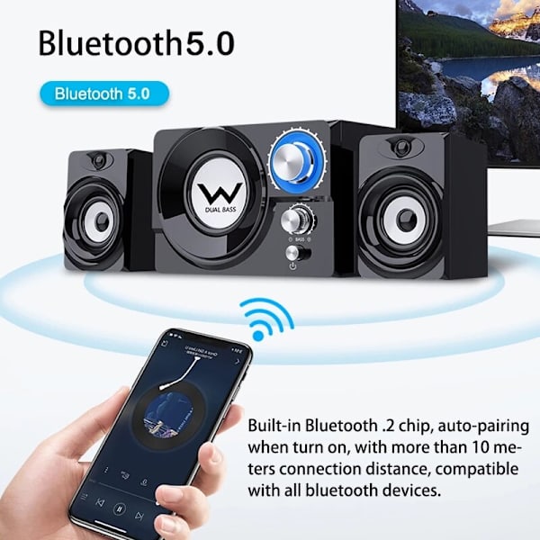 Hemmabiosystem Datorhögtalare Desktop Bluetooth