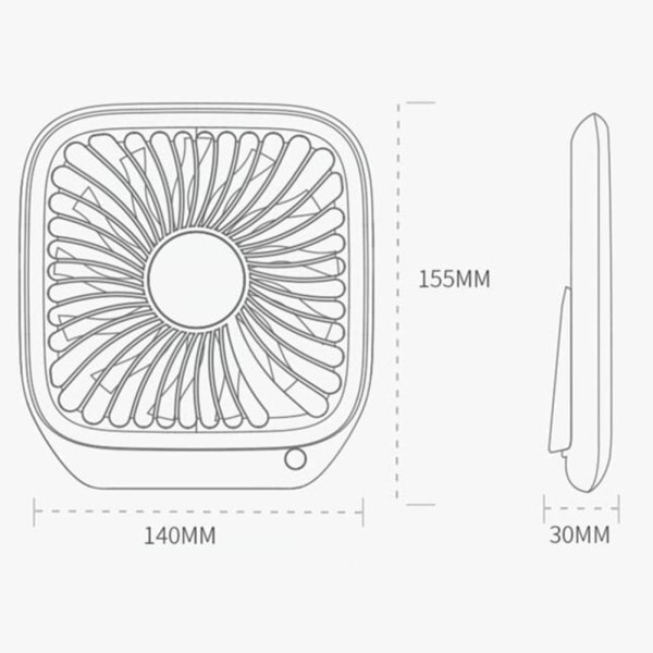 Bärbar Mini USB laddning Noiseless Desktop elektrisk fläkt