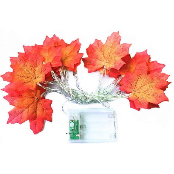 LED Pumpa Maple Leaf String Lights, Thanksgiving Christmas Colorful Maple Leaf String Lights 6m