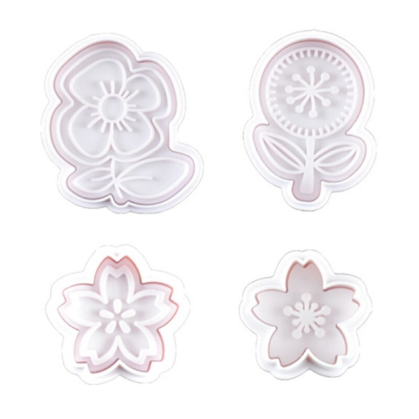 8st 3D Blommönster Plast Bakform Form