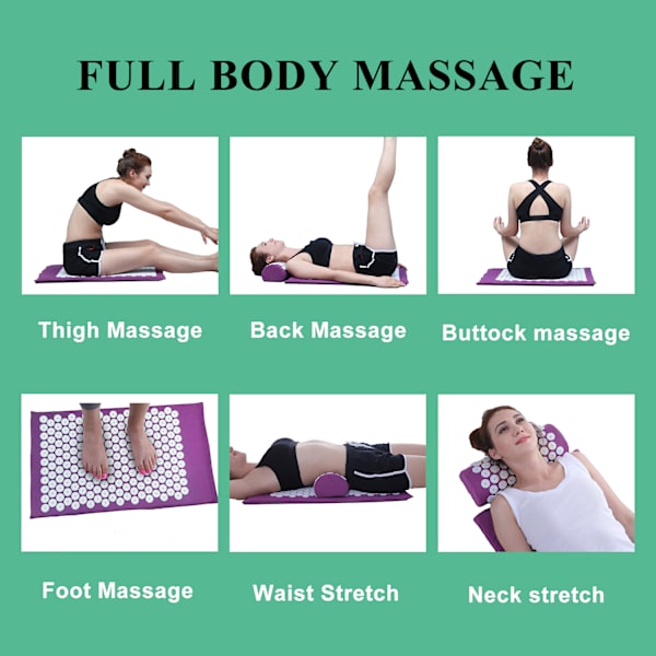 73x43cm Massagekudde Yoga Akupressurmatta och set