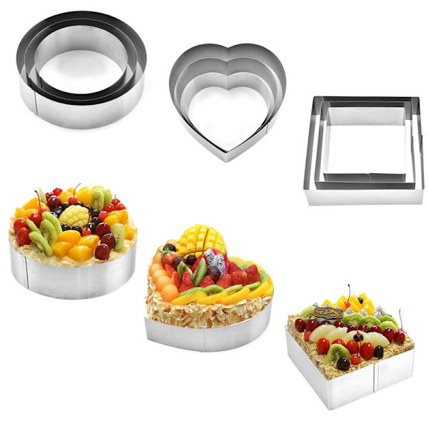 3 st/ Set Rostfri Mousse Ringform Form