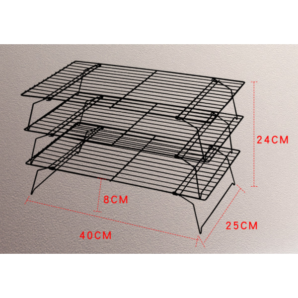 3-lagers staplingsbar tårtkylställ Metallkexbröd