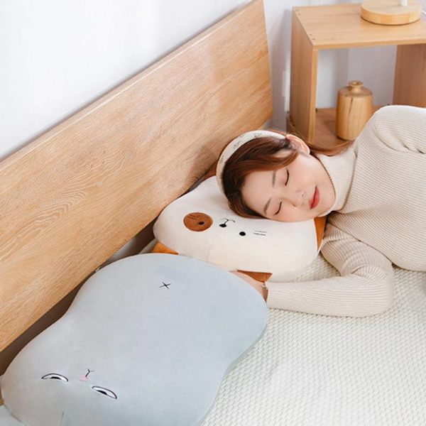 Memory Foam Slow Rebound Kudde, Hem Päls Magen Nackkudde Beige