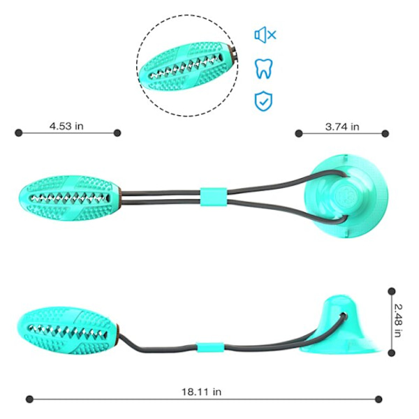 Hundleksak Silicon Sugkopp Leksaker för Medium Pet Hund Toy Bogserbåt