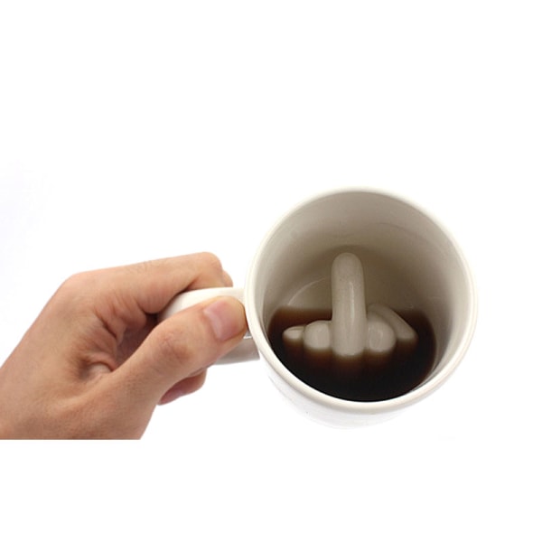 Creative White Middle Finger Style Novelty Mixing Coffee