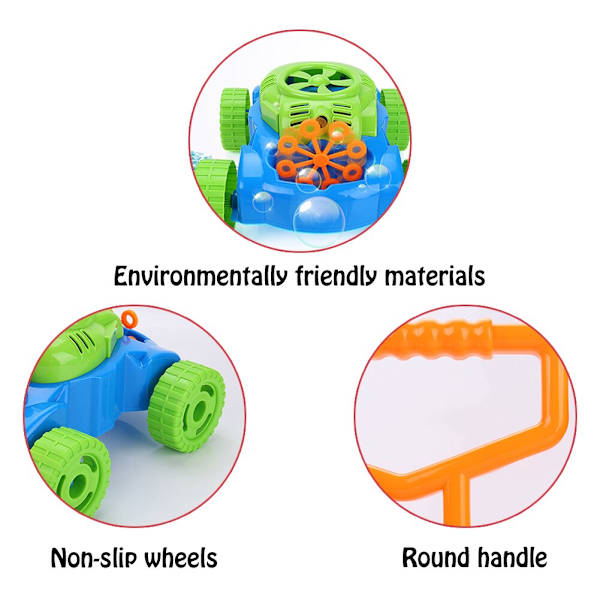 Utomhusspel Push Toys Elektronisk Bubble Mower Walker Bubble
