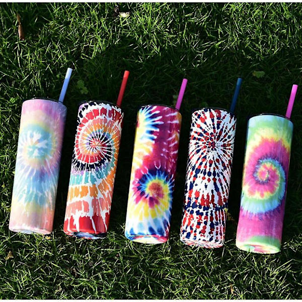 Trippelisolerad rostfritt stål tumbler Tie Dye Populär konst