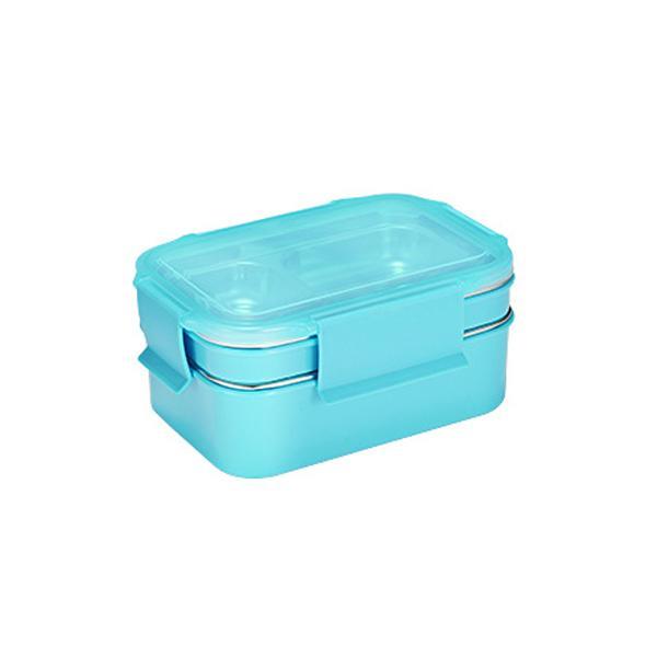 Bento Box Rostfritt Stål Dubbel Matlåda Barn Picknick