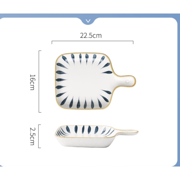 Keramisk glasyr bakpanna med handtag Blue Series servis