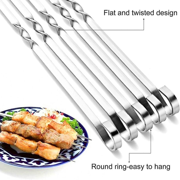 Grill Kabobspett 37,5cm, Platta Kebabspett Grillspett
