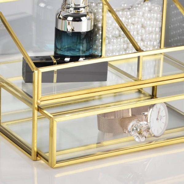 Mode glas sminkborste förvaringsbox Smyckeskrin kosmetiska b735 | Fyndiq