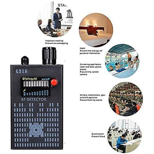 Anti Spy RF Amplification Signal Detector Trådlös LED Mini