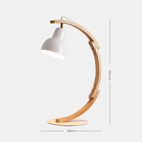 Litterär bordslampa i massivt trä, 220V E27 utan glödlampa
