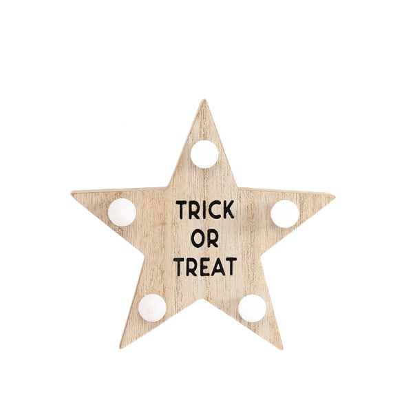 Halloween-dekorationer, Pumpa Bat Lights Loggdekoration, Wood C