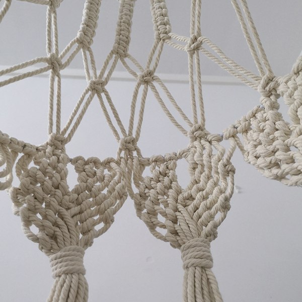 Bohemisk handgjord vävd lampskärm Macrame vägghängande lampa