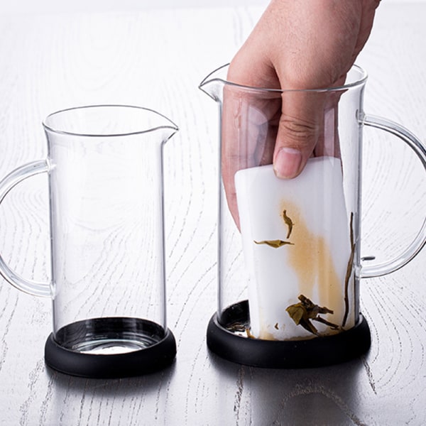 Bärbar filterpresskruka Högtemperaturbeständigt glas