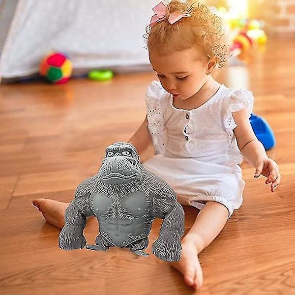 Latex Gorilla Doll Toy, Orangutang Animal Stress Relief Toy Gray