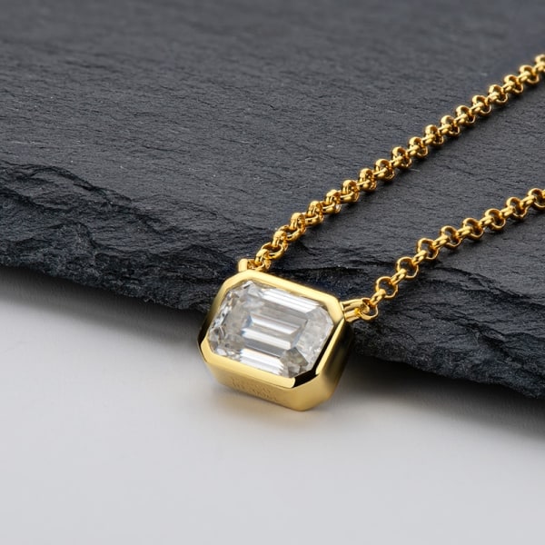 Moissanite Diamond hänge halsband 100% 925 Sterling Silver