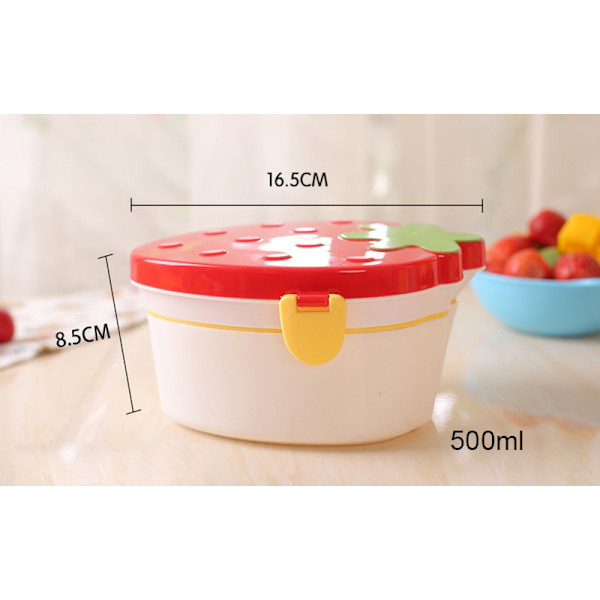 500ml Strawberry Shape Lunchbox, 2-lagers matfruktförvaring