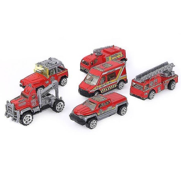 6 st legerad brandbil, simulering av pedagogiska leksaker för barn