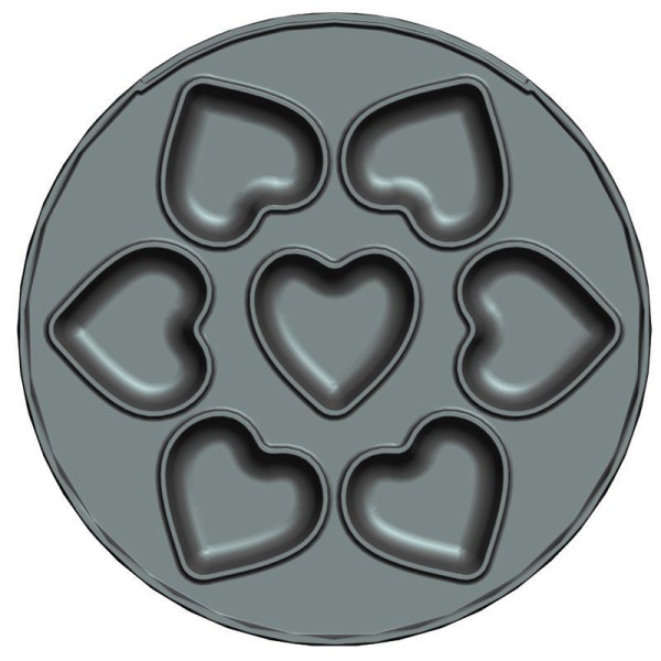 Red Heart elektrisk bakpanna, äggvåffelmunk platt panna, Black heart shaped pan