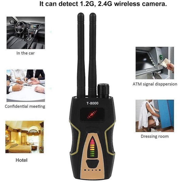 T8000 Detektor Spyware Signal Detector Tracker Trådlös