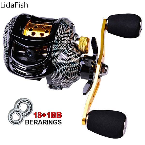 Högerhand10KG Max Drag Baitcasting Rulle 17+1 Kullager