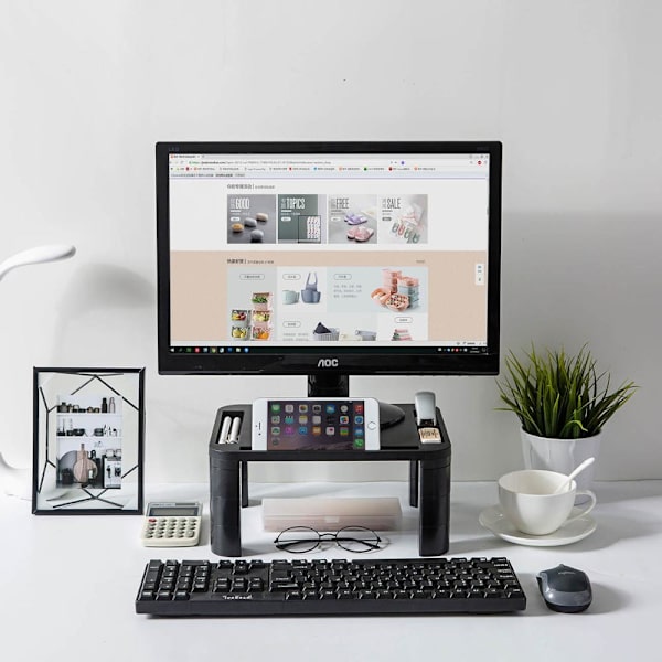 Justerbar ABS Bordshylla Sockel Monitor Stativ Dator
