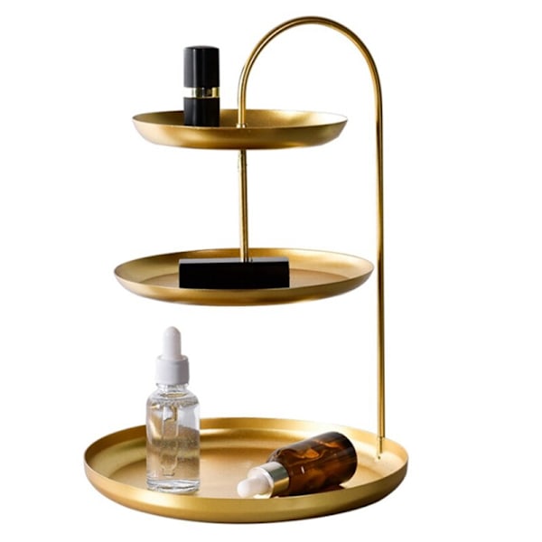 Nordic Three Layer Gold Cosmetics Förvaringsbricka Fruktfat