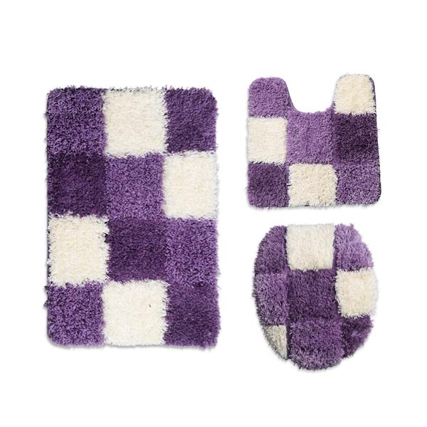 Set golvmatta i europeisk stil i tre delar, hushåll Purple lattice