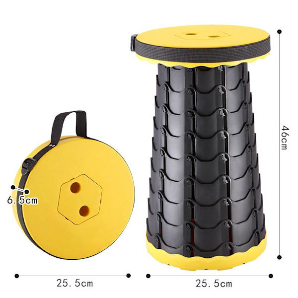 Teleskopisk hopfällbar pall, bärbar utomhusponnyza, fiske Yellow