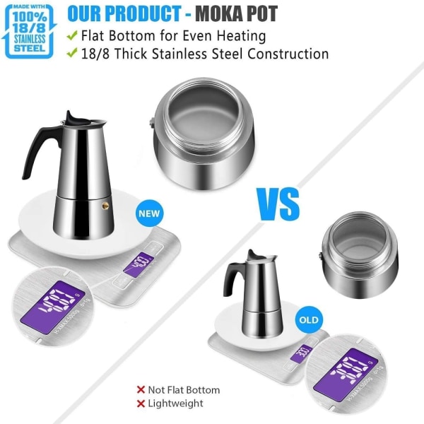 300ml Moka Kaffekanna Espresso Latte Perkolator Kaffekaffe