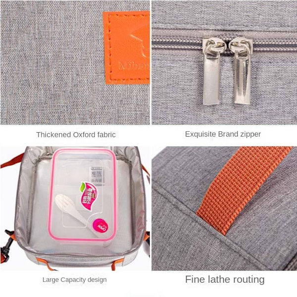 Lunchbox förvaringspåse ispåse, Oxford tygisoleringspåse, Grey Square shoulder strap