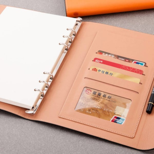 A5 läderimitation Business Notebook, mjukt läder Pu Red