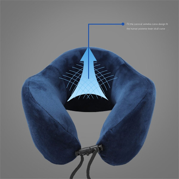 Memory bomull U-formad kudde, nackskydd kan vara Blue