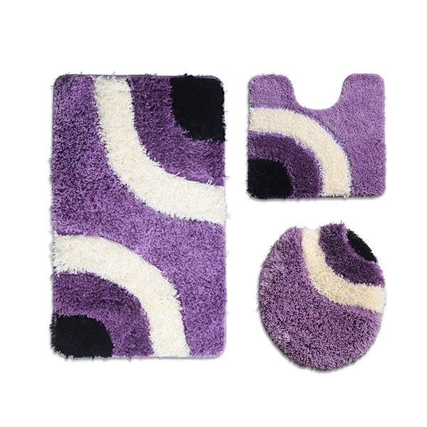 Set golvmatta i europeisk stil i tre delar, hushåll Purple semicircle