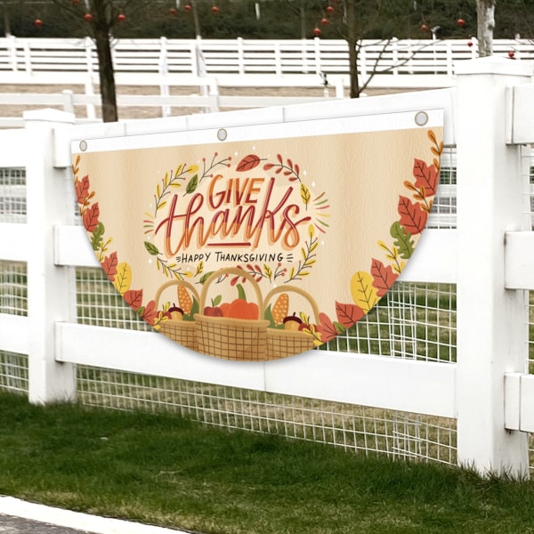 Thanksgiving Fan Flagga hängande trasa, Thanksgiving utomhus Colorful B