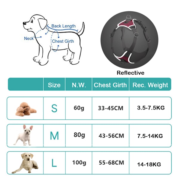 Dogs Harness Vest Reflex Small Medium Pet Hund Sele
