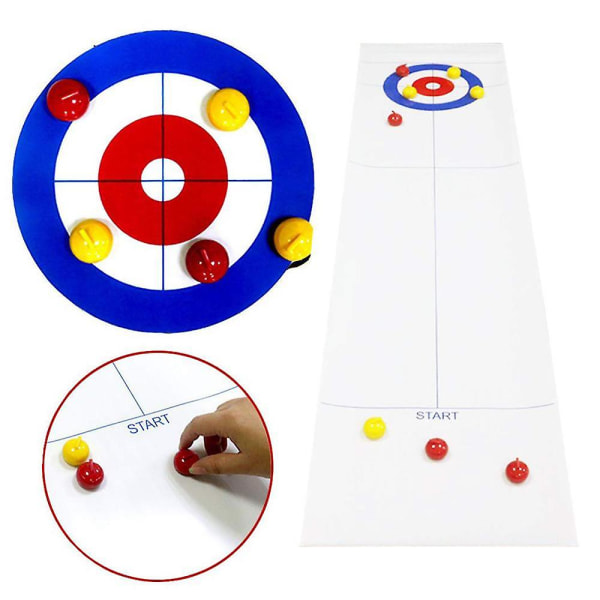 Mini Bord Curling Ball Bordsskiva Curling Game Compact