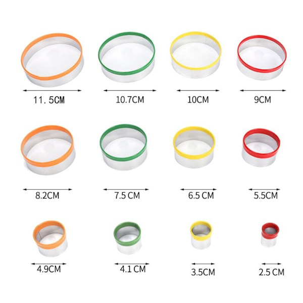 12st/ Set Cookies Cutter Bakverk Form Rostfritt Stål