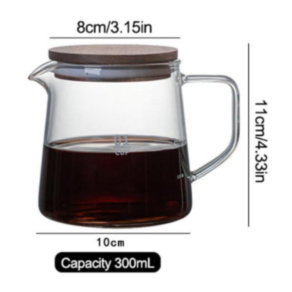 300ML glaskanna Värmebeständig glaskanna med lock