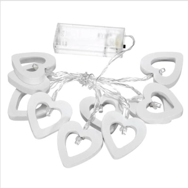 Trä kärlek LED-ljusslinga, alla hjärtans dag bekännelse White 1.5 meters 10 lights